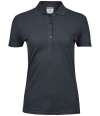 T145 145 Tee Jays Ladies Luxury Stretch Polo Shirt Dark Grey colour image